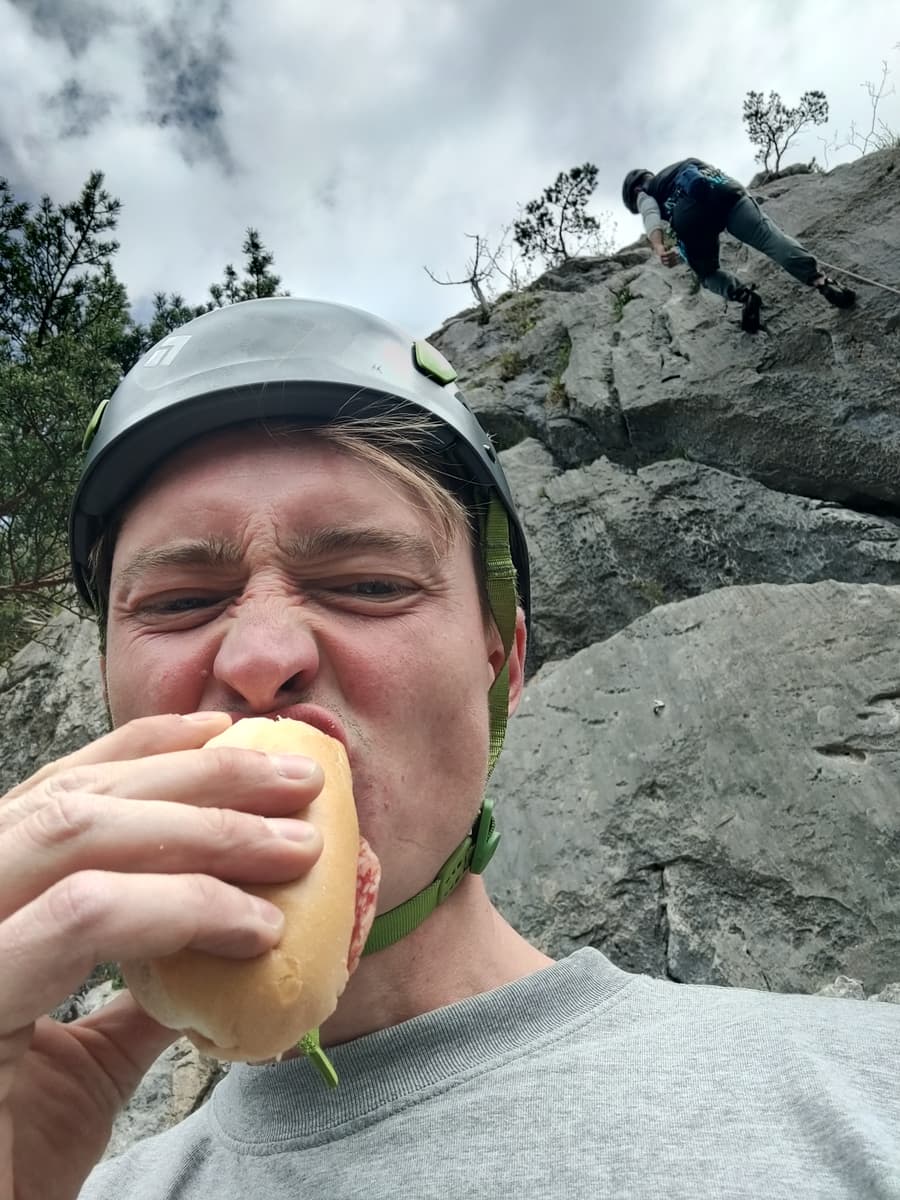 Rasmus, founder of DirtbagMaps, on a mountain trail